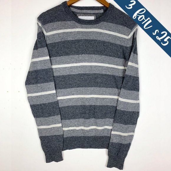 3/$25 Aeropostale Grey Striped Wool Blend Sweater